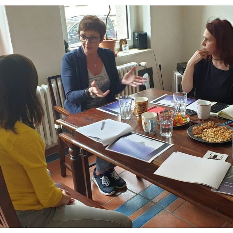 Videocoaching mit Anja Steinhoerster Gruppe am Tisch